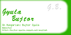 gyula bujtor business card